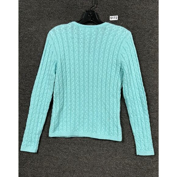 Talbots Knit Sweater Womens Size S Light Blue V-Neck Long Sleeves - Picture 2 of 6